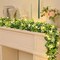 2Pcs Eucalyptus Garland with Lights, Greenery Garland, Green Garland with Flowers, 5.9FT Artificial Faux Eucalyptus Leaves Vines for Table Mantle Home Wedding Party Indoor Outdoor Decor